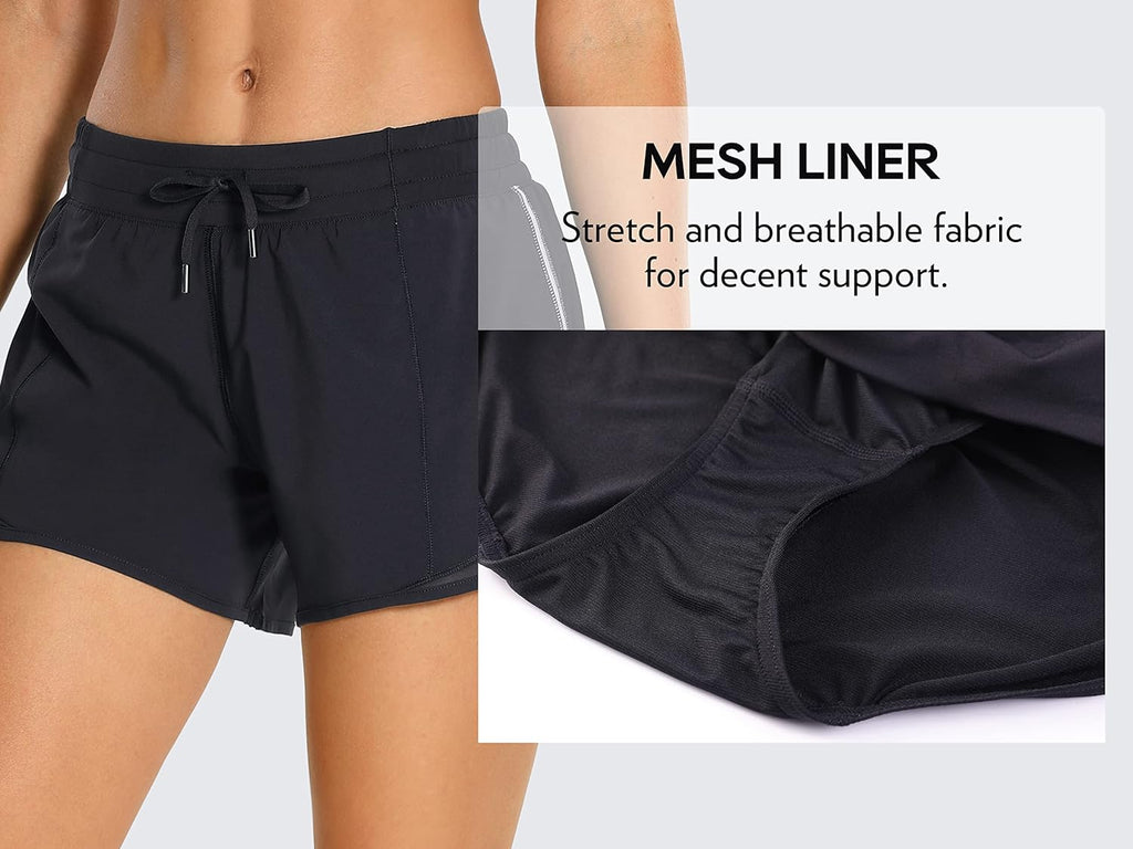 Lined Mid-Rise Feathery-Fit Shorts with 4'' Drawstring by