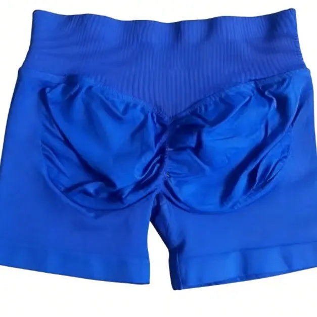 Impact Shorts Low-Rise Seamless Yoga Shorts, Hip-Lifting Fitness Shorts, Cycling Shorts, Stretch Fitness Apparel - Color: LL Electric blue, Size: XS