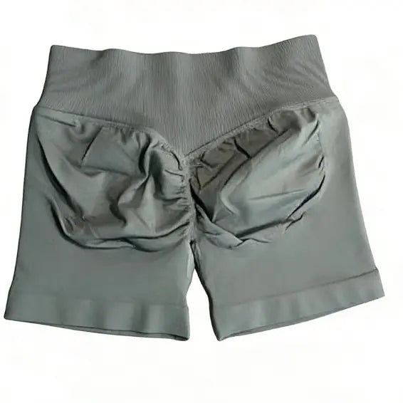 Impact Shorts Low-Rise Seamless Yoga Shorts, Hip-Lifting Fitness Shorts, Cycling Shorts, Stretch Fitness Apparel - Color: LL Gray-green, Size: XS