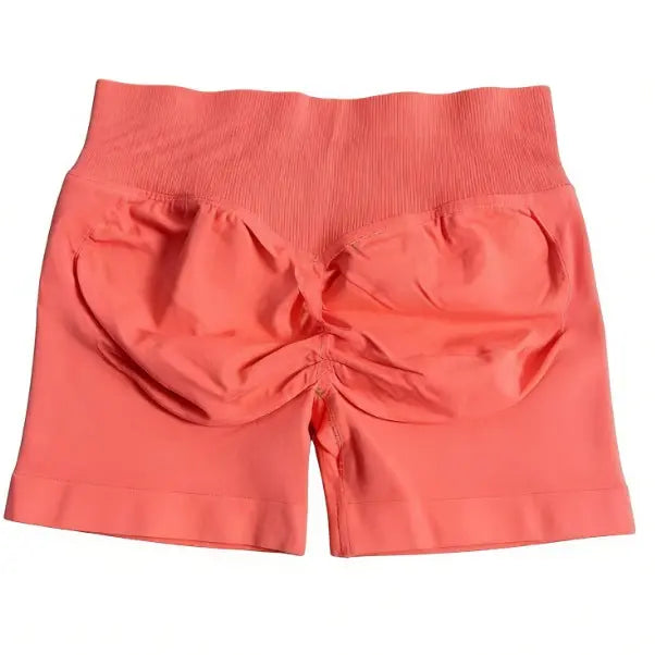 Impact Shorts Low-Rise Seamless Yoga Shorts, Hip-Lifting Fitness Shorts, Cycling Shorts, Stretch Fitness Apparel - Color: LL Orange-pink, Size: XS
