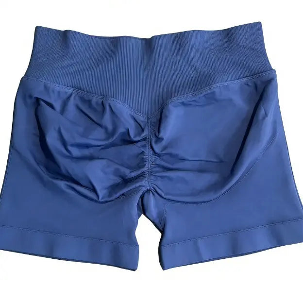 Impact Shorts Low-Rise Seamless Yoga Shorts, Hip-Lifting Fitness Shorts, Cycling Shorts, Stretch Fitness Apparel - Color: LL Gray-blue, Size: XS