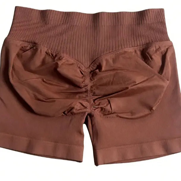 Impact Shorts Low-Rise Seamless Yoga Shorts, Hip-Lifting Fitness Shorts, Cycling Shorts, Stretch Fitness Apparel - Color: LL Brown, Size: XS