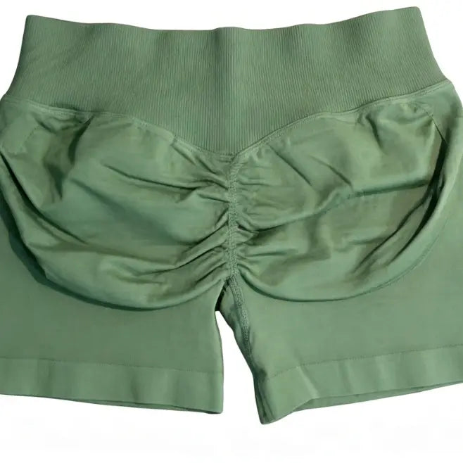 Impact Shorts Low-Rise Seamless Yoga Shorts, Hip-Lifting Fitness Shorts, Cycling Shorts, Stretch Fitness Apparel - Color: LL Emerald green, Size: XS