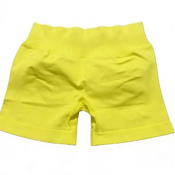 Impact Shorts Low-Rise Seamless Yoga Shorts, Hip-Lifting Fitness Shorts, Cycling Shorts, Stretch Fitness Apparel - Color: LL Yellow, Size: XS