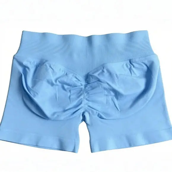 Impact Shorts Low-Rise Seamless Yoga Shorts, Hip-Lifting Fitness Shorts, Cycling Shorts, Stretch Fitness Apparel - Color: LL Light blue, Size: XS