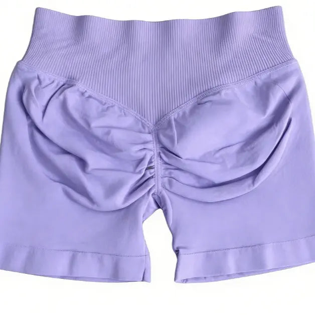 Impact Shorts Low-Rise Seamless Yoga Shorts, Hip-Lifting Fitness Shorts, Cycling Shorts, Stretch Fitness Apparel - Color: LL Pale purple, Size: XS
