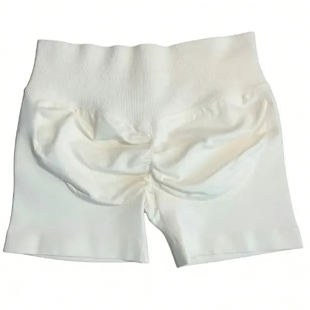 Impact Shorts Low-Rise Seamless Yoga Shorts, Hip-Lifting Fitness Shorts, Cycling Shorts, Stretch Fitness Apparel - Color: LL White, Size: XS