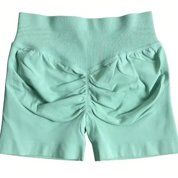 Impact Shorts Low-Rise Seamless Yoga Shorts, Hip-Lifting Fitness Shorts, Cycling Shorts, Stretch Fitness Apparel - Color: LL Light green, Size: XS